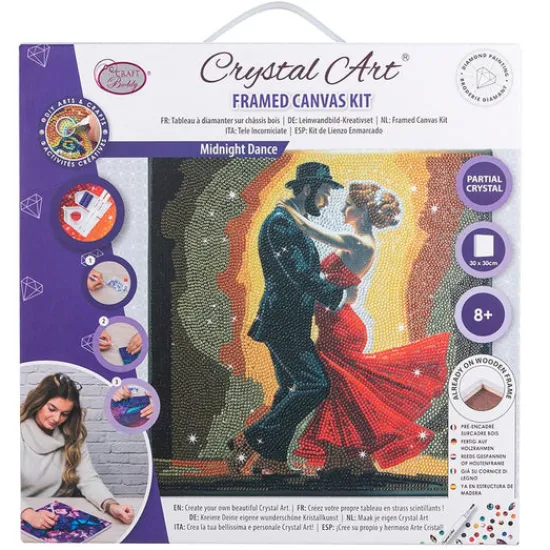 Craft Buddy “Midnight Dance” Crystal Art Canvas Kit 30x30cm Clearance