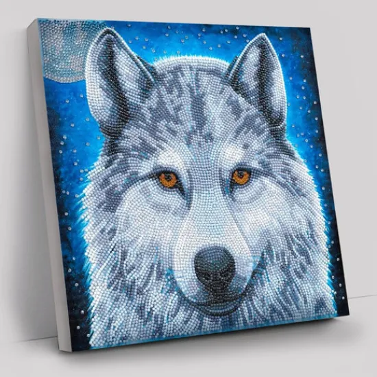 Craft Buddy "Moonlight Wolf" Crystal Art Canvas by Rachel Froud 30x30cm Sale