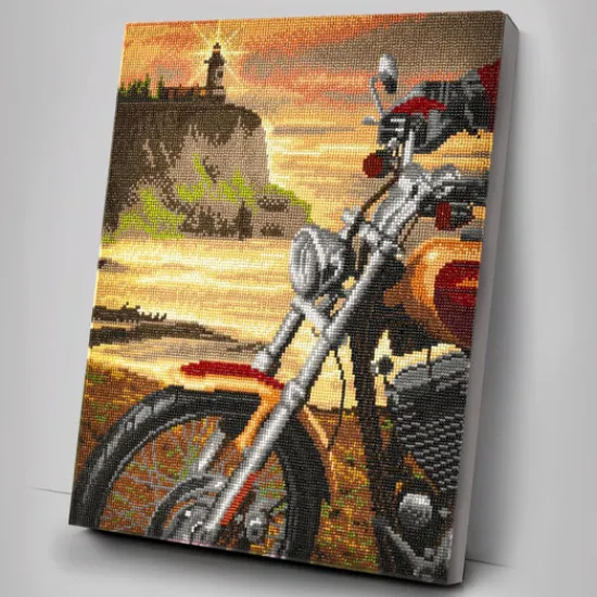 Craft Buddy "Motorcycle Sunset" Crystal Art Canvas Kit 40cmx50cm Sale