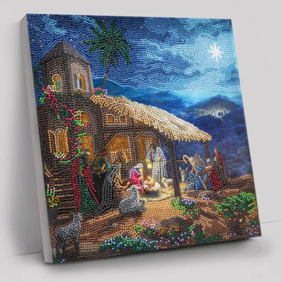 Craft Buddy "Nativity Scene" Crystal Art Canvas by Thomas Kinkade 30x30cm Discount
