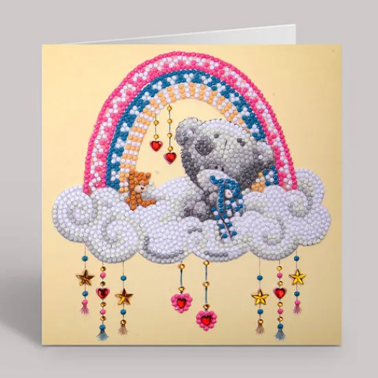 Craft Buddy "New Baby" Tiny Tatty Teddy Crystal Art Card - 18x18cm Online