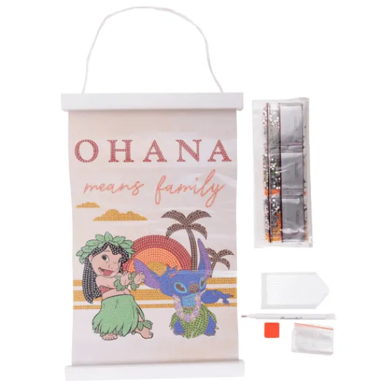 Craft Buddy Ohana Means Family Disney Mini Crystal Art Scroll Kit 20x30 New