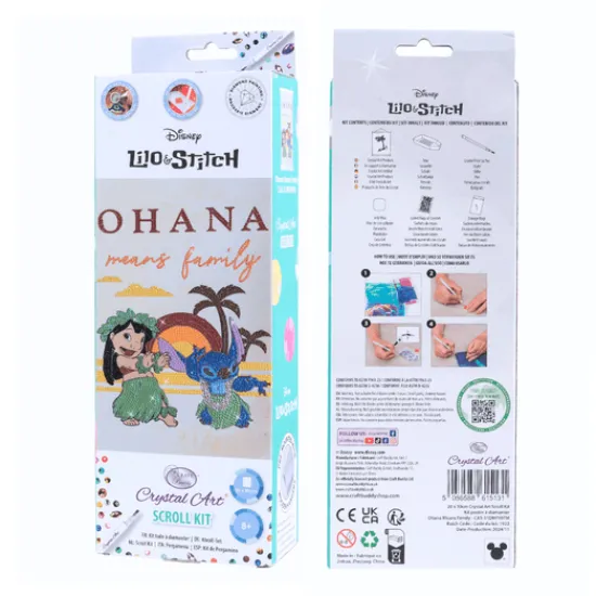 Craft Buddy Ohana Means Family Disney Mini Crystal Art Scroll Kit 20x30 New