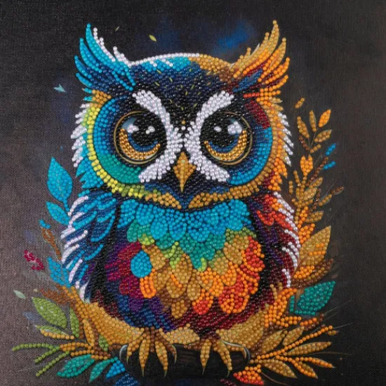 Craft Buddy "Owl" Crystal Art Canvas Kit 30x30cm Hot