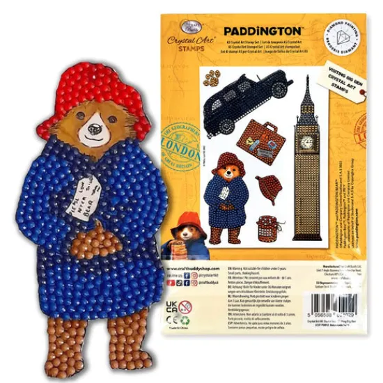 Craft Buddy "Paddington Bear Visiting Big Ben" Crystal Art A5 Stamp Set Fashion