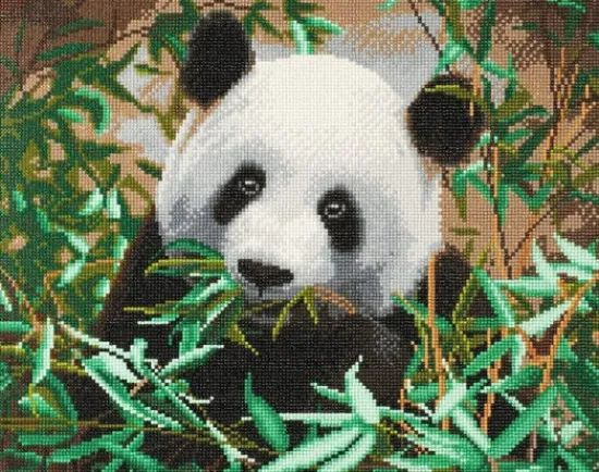 Craft Buddy "Panda" Crystal Art Canvas Kit 40x50cm Outlet