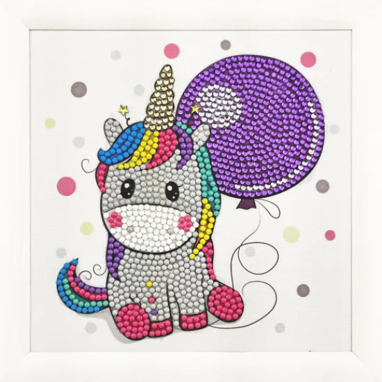 Craft Buddy "Party Unicorn" Crystal Art Frameables Kit with Picture Frame Outlet