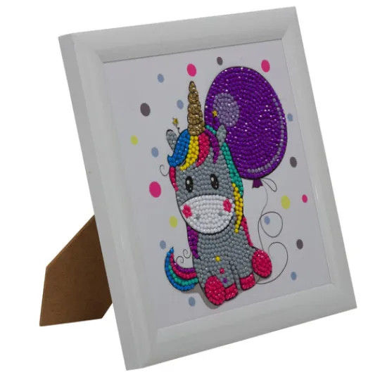 Craft Buddy "Party Unicorn" Crystal Art Frameables Kit with Picture Frame Outlet