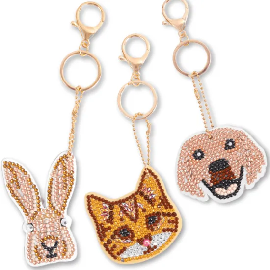 Craft Buddy "Perfect Pets" Crystal Art Keyring Kit x 3 Sale