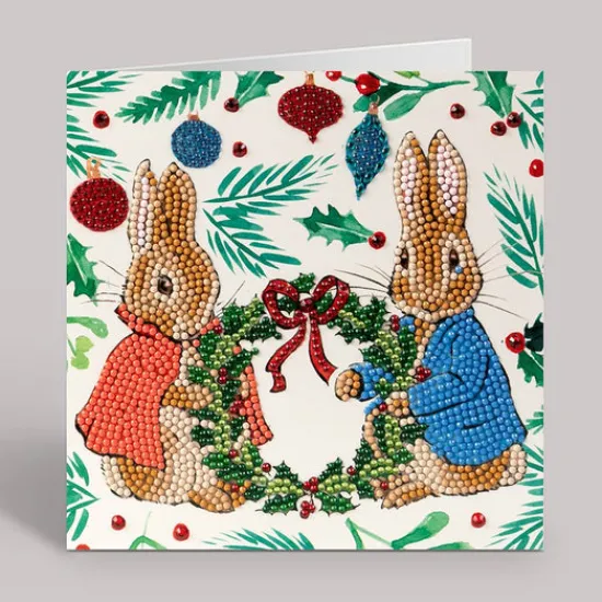 Craft Buddy "Peter & Flopsy Festive Wreath" Crystal Art Card 18x18cm Hot