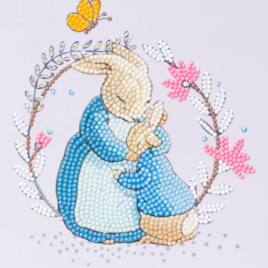 Craft Buddy Peter & Mrs Josephine Rabbit 18x18cm Crystal Art Card Discount