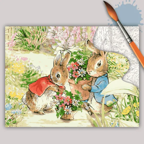 Craft Buddy "Peter Rabbit And Flopsy" Paint By Numb3rs Canvas Kit 30x40cm Sale