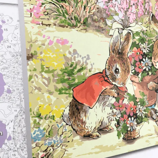 Craft Buddy "Peter Rabbit And Flopsy" Paint By Numb3rs Canvas Kit 30x40cm Sale