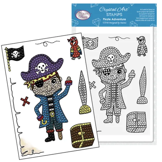 Craft Buddy "Pirate Adventure" Crystal Art A6 Stamp Set Clearance