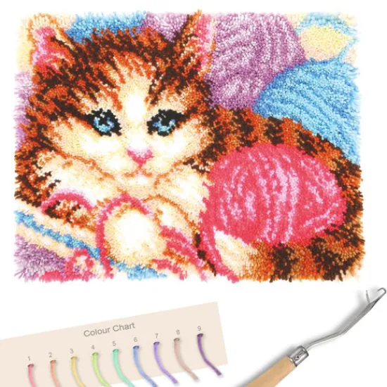 Craft Buddy "Playful Cat" Latch Hook Rug Kit 48*64cm Discount