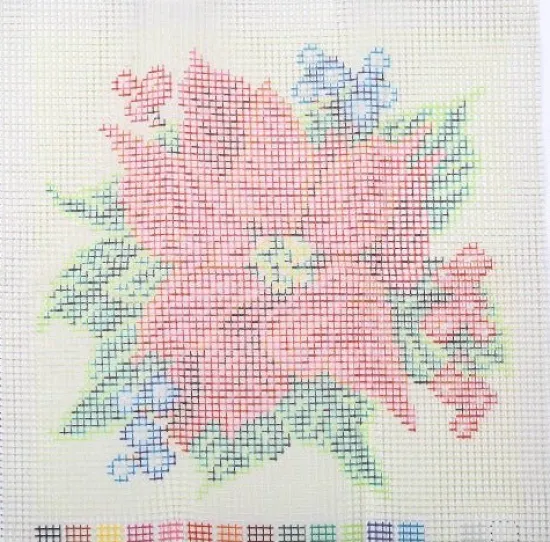 Craft Buddy Poinsettia and Berries Cream Latch Hook Cushion Kit 48*48cm Hot