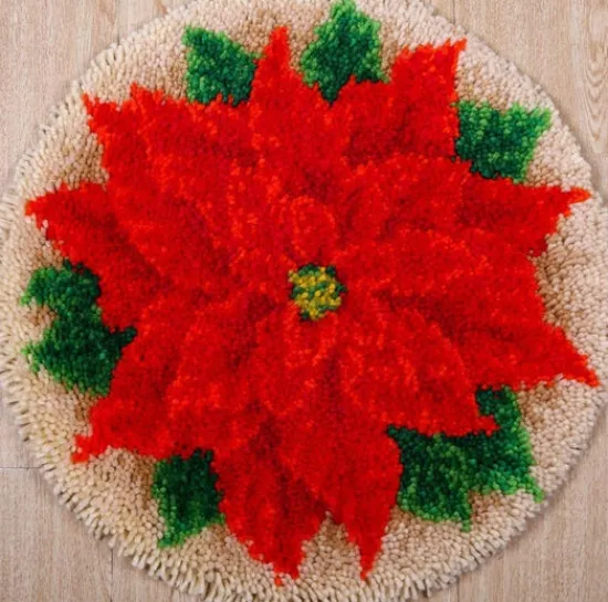 Craft Buddy "Poinsettia" Latch Hook Rug Kit 53.5*53.5cm Fashion