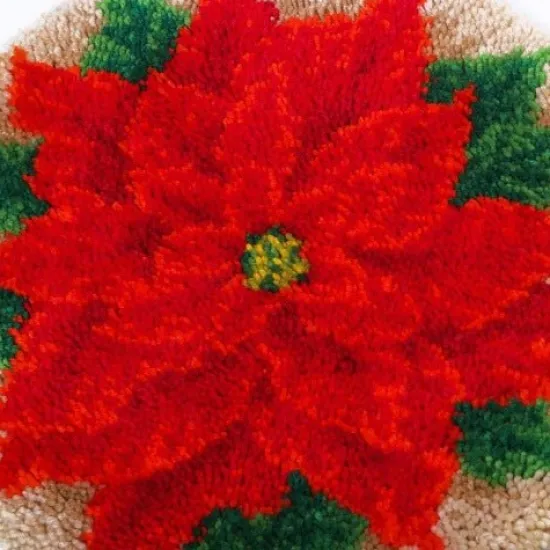 Craft Buddy "Poinsettia" Latch Hook Rug Kit 53.5*53.5cm Fashion
