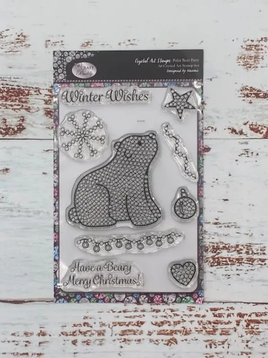 Craft Buddy "Polar Bear Party" Crystal Art A6 Stamp Set Discount