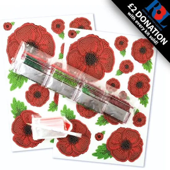 Craft Buddy "Poppy" Crystal Art Stickers x28 Fashion