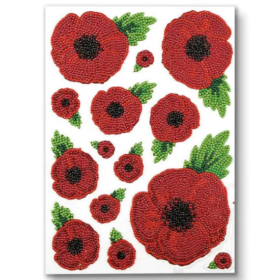 Craft Buddy "Poppy" Crystal Art Stickers x28 Fashion