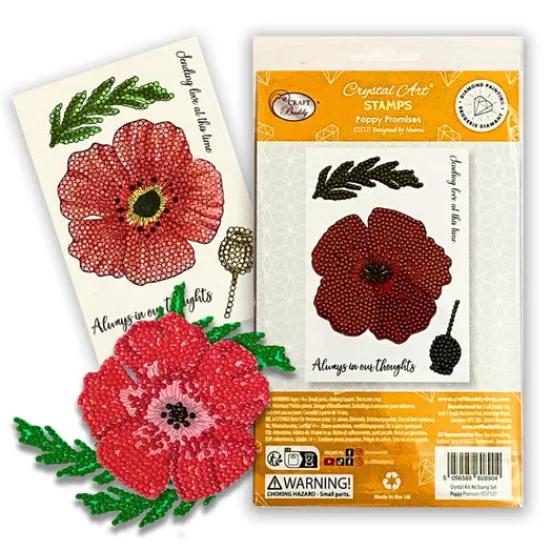 Craft Buddy "Poppy Promises" Crystal Art A6 Stamp Set Fashion