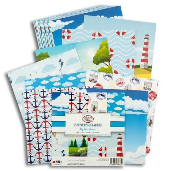 Craft Buddy PP06: Big Adventures Decorative Papers 8x8 (160GSM) – 40 sheets New