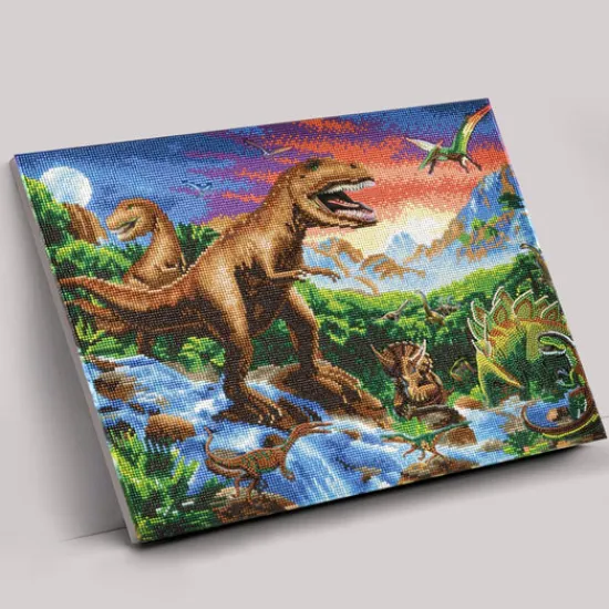 Craft Buddy "Prehistoric World" Crystal Art Canvas Kit 40cmx50cm Hot