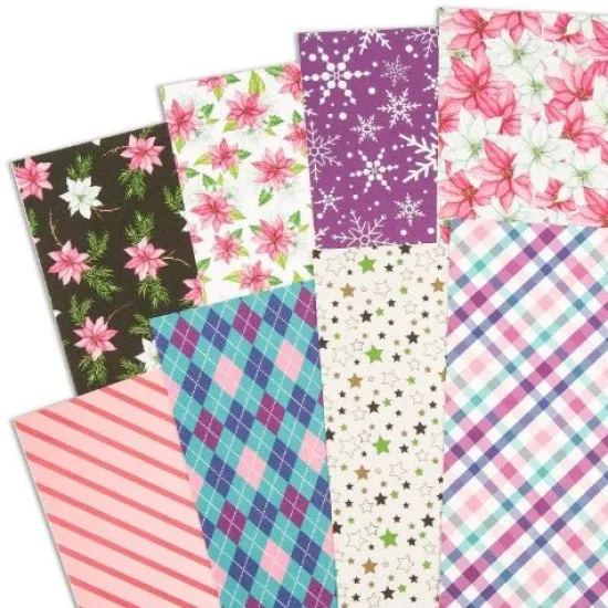 Craft Buddy "Pretty Festive" Forever Flowerz Double Sided Patterned card 300gsm x 48 sheets Hot