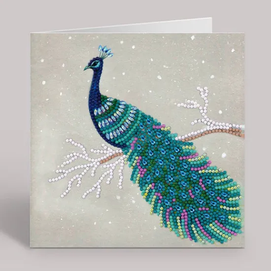 Craft Buddy "Pretty Peacock" Crystal Art Card 18x18cm Discount
