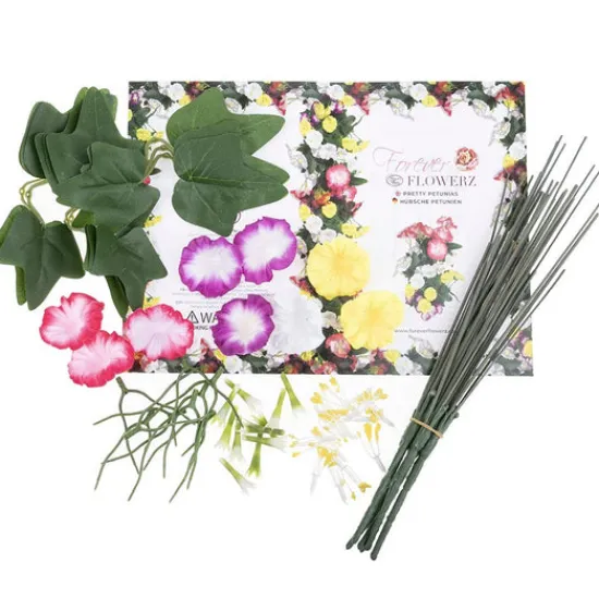 Craft Buddy "Pretty Petunias" Forever Flowerz with stems and leaves Hot