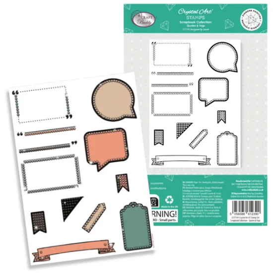 Craft Buddy Quotes & Tags Crystal Art A5 Scrapbook Stamp Set Online