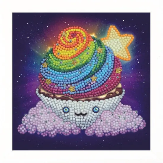 Craft Buddy "Rainbow Cupcake" Ashley Erickson Frameable Crystal Art Online