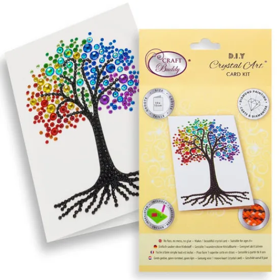 Craft Buddy Rainbow Tree, 10x15cm Crystal Art Card Outlet