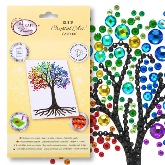 Craft Buddy Rainbow Tree, 10x15cm Crystal Art Card Outlet