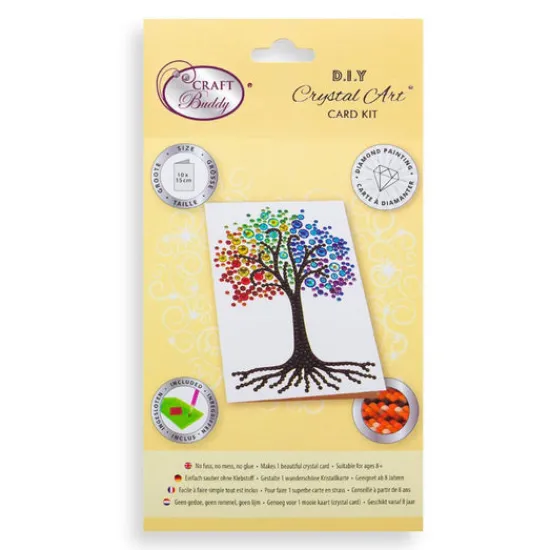 Craft Buddy Rainbow Tree, 10x15cm Crystal Art Card Outlet