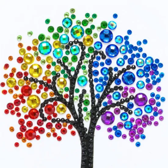 Craft Buddy Rainbow Tree, 10x15cm Crystal Art Card Outlet