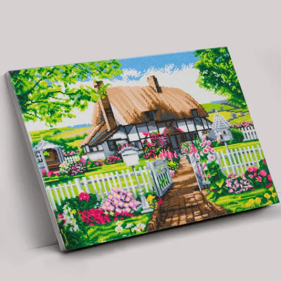 Craft Buddy "Rose Cottage" Crystal Art Canvas Kit 40x50 cm New