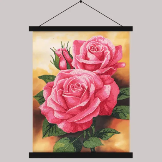 Craft Buddy Roses Crystal Art Scroll Kit 40x50cm Hot