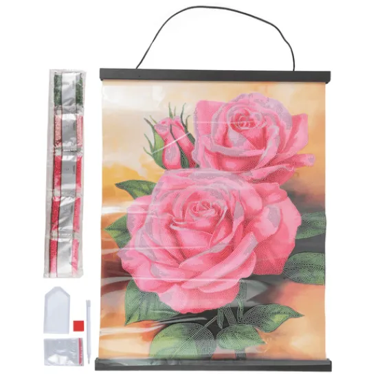 Craft Buddy Roses Crystal Art Scroll Kit 40x50cm Hot