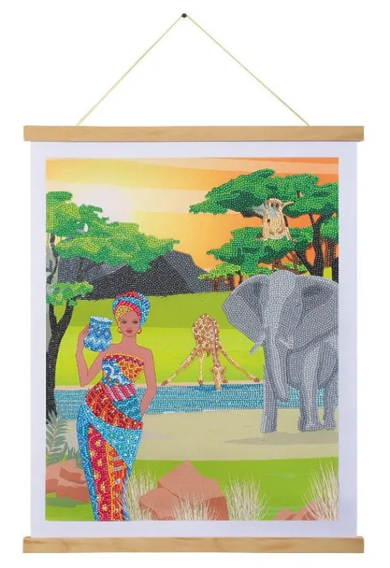 Craft Buddy "Savannah" Crystal Art Scroll Kit 35x45cm Discount