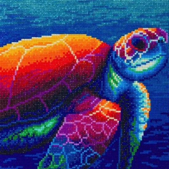 Craft Buddy "Sea Turtle" Crystal Art Canvas by Rachel Froud 30x30cm Clearance