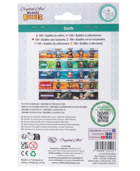 Craft Buddy Sloth Crystal Art Wildlife Buddies Discount
