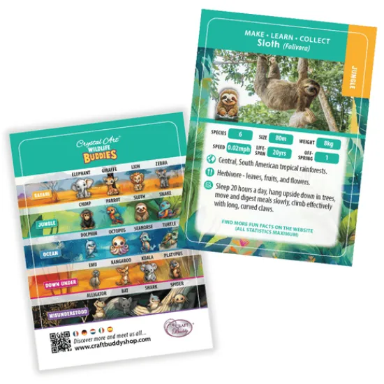 Craft Buddy Sloth Crystal Art Wildlife Buddies Discount