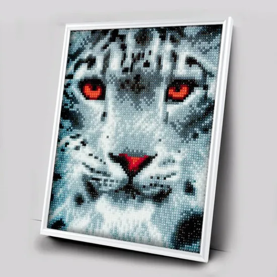 Craft Buddy Snow Leopard Crystal Art Picture Frame Kit 21 x 25cm Outlet