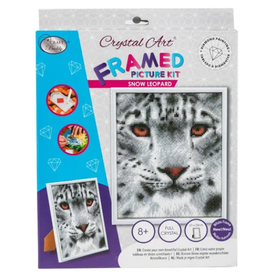 Craft Buddy Snow Leopard Crystal Art Picture Frame Kit 21 x 25cm Outlet