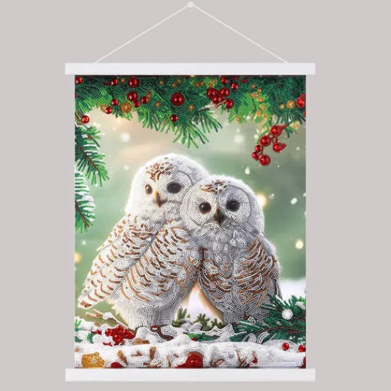 Craft Buddy ‘Snowy Owls Sanctuary’ Crystal Art Scroll Kit 40x50cm Best