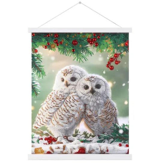 Craft Buddy ‘Snowy Owls Sanctuary’ Crystal Art Scroll Kit 40x50cm Best