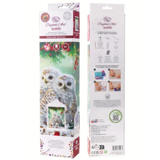 Craft Buddy ‘Snowy Owls Sanctuary’ Crystal Art Scroll Kit 40x50cm Best