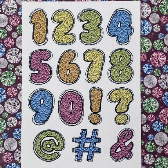 Craft Buddy Sparkling Numbers A5 Crystal Art Stamp Set New